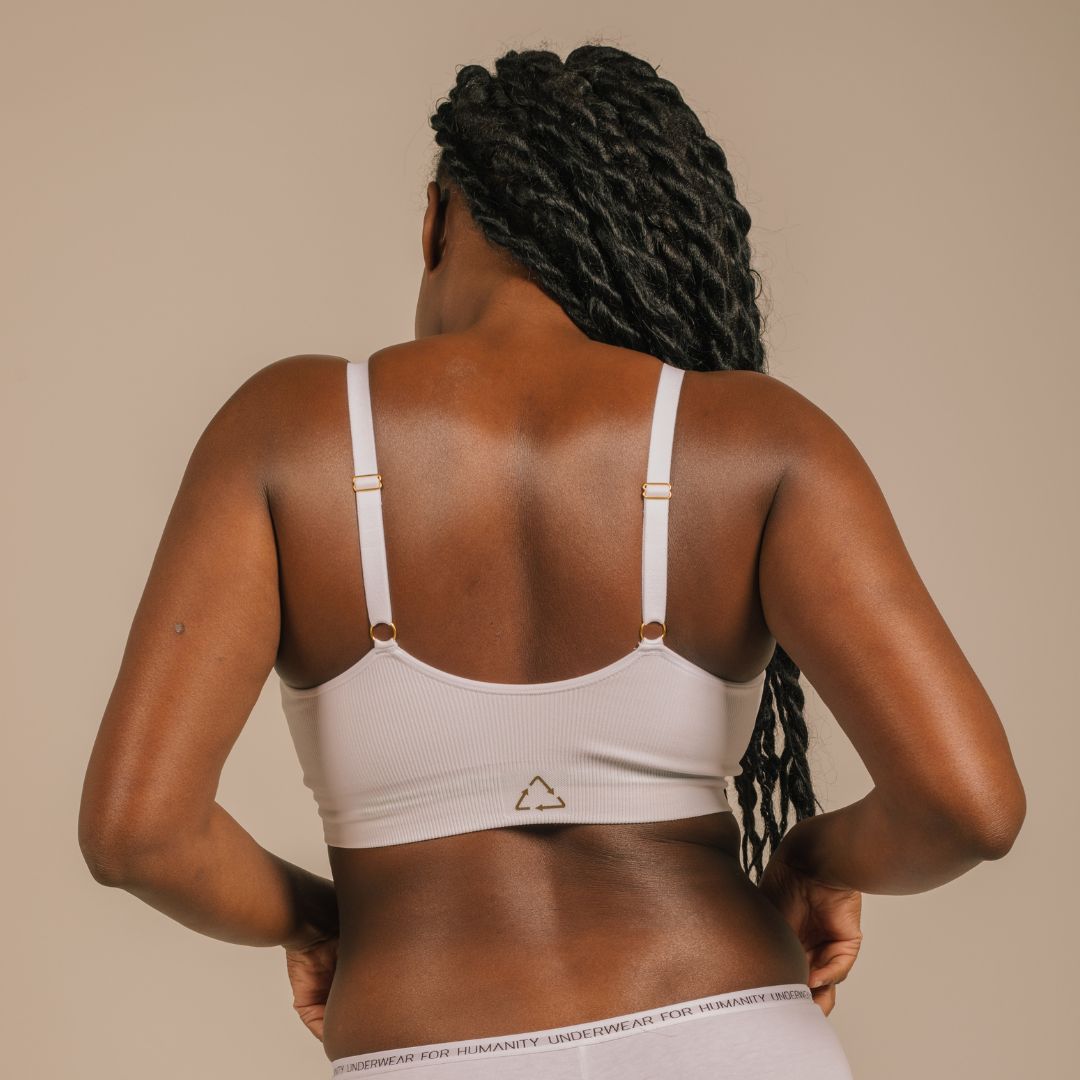 Recycled Wireless Bra DD+ - White
