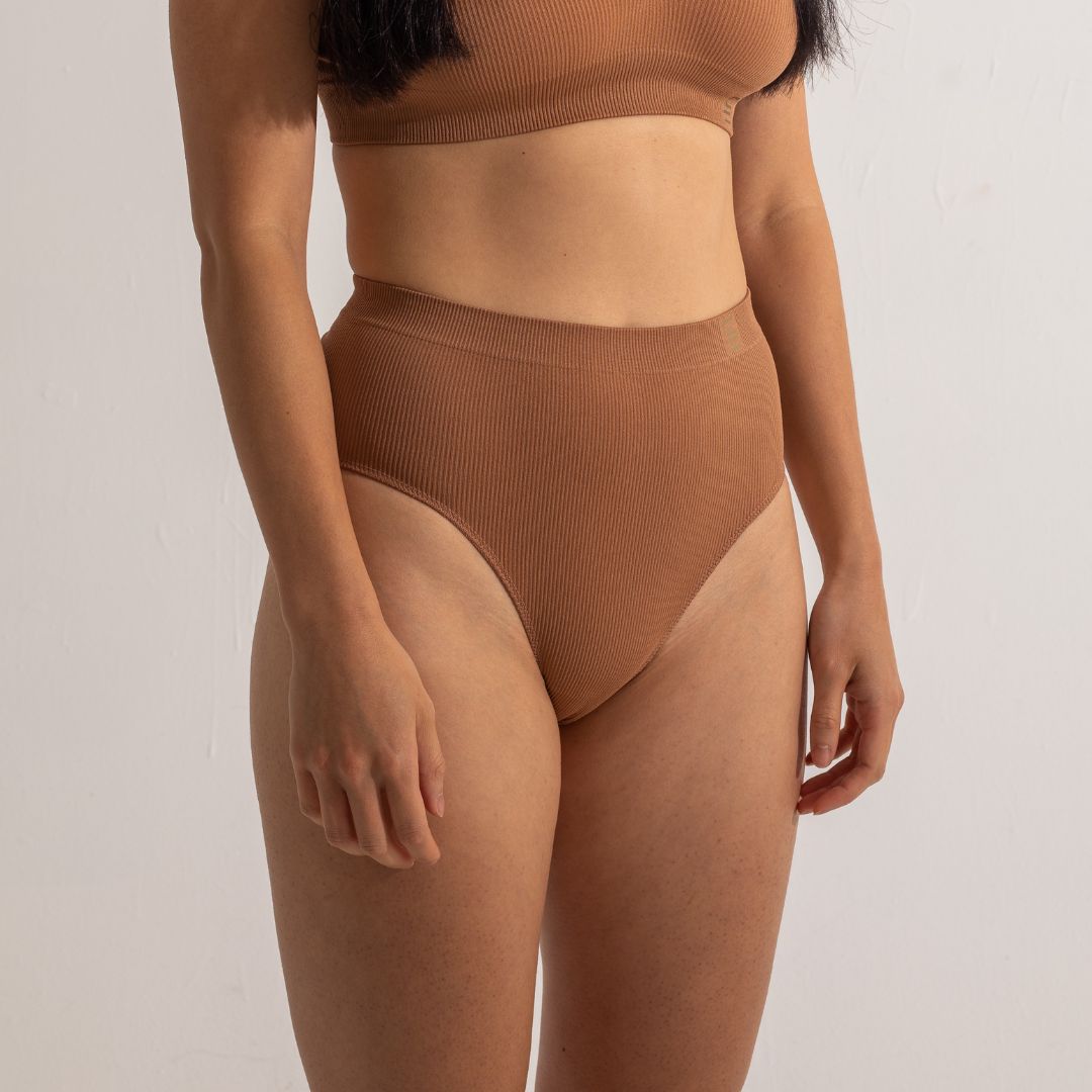 High Waist Brief - Recycled Seamfree - Nude 3 – Underwear for Humanity
