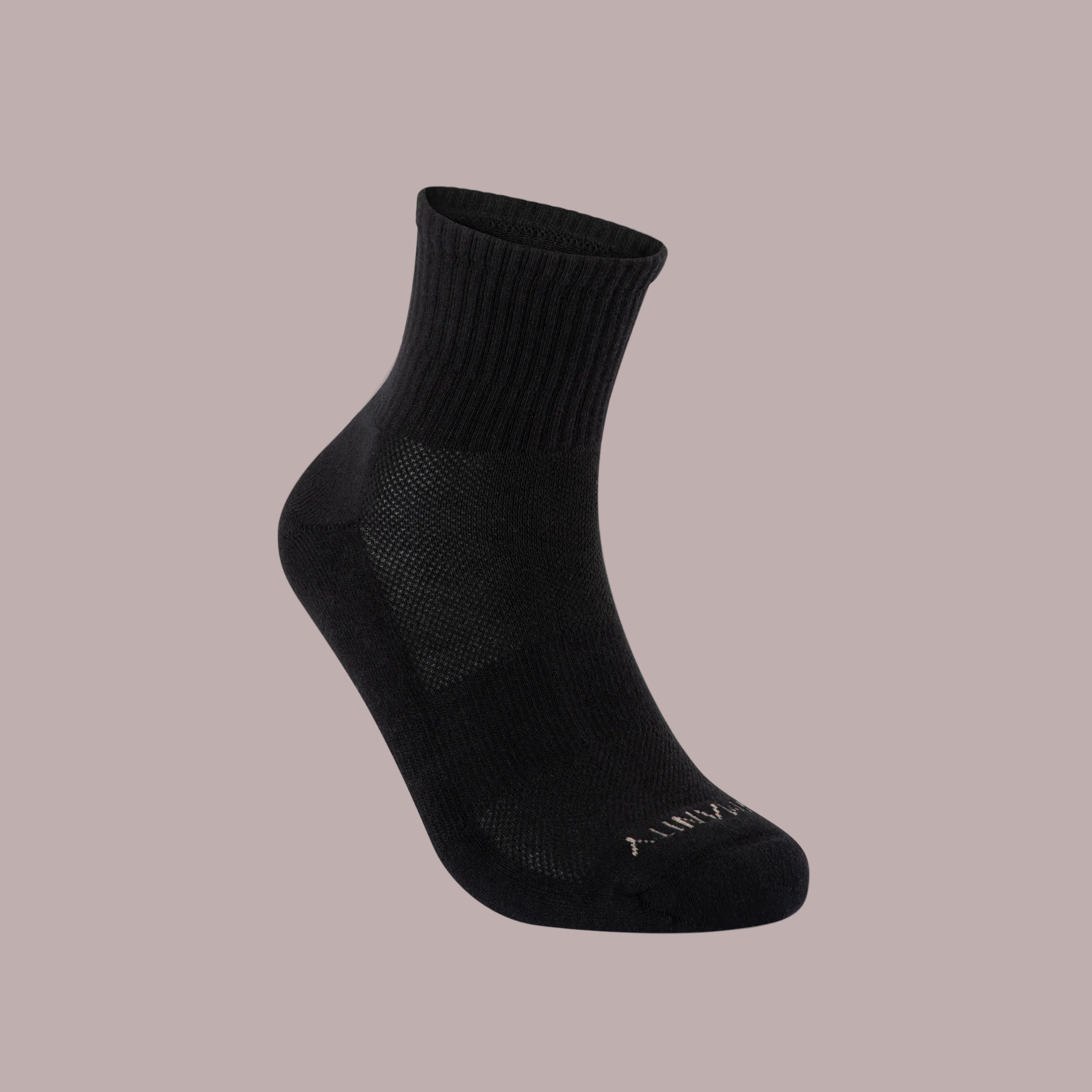 3 Pack Organic Cotton Quarter Crew Socks - Black