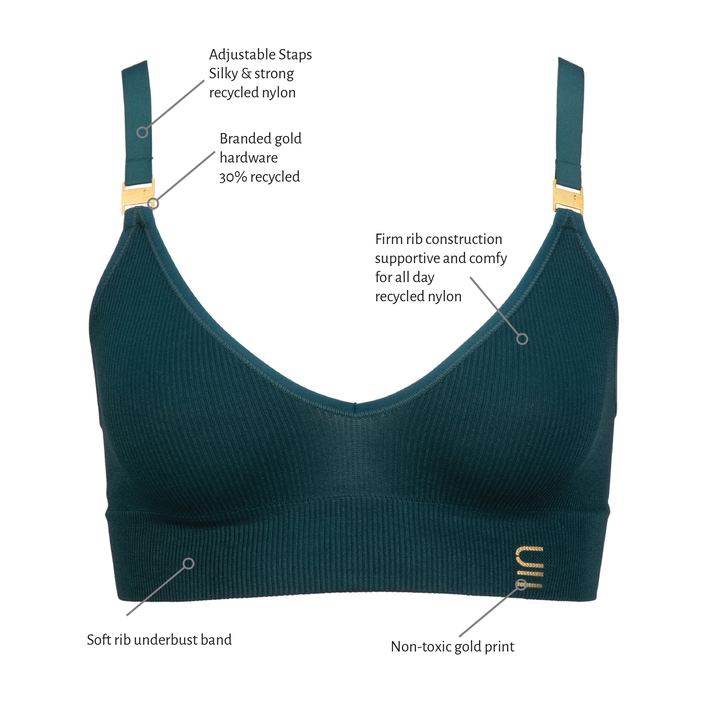 Recycled Wireless Bra A-D - Atlantis