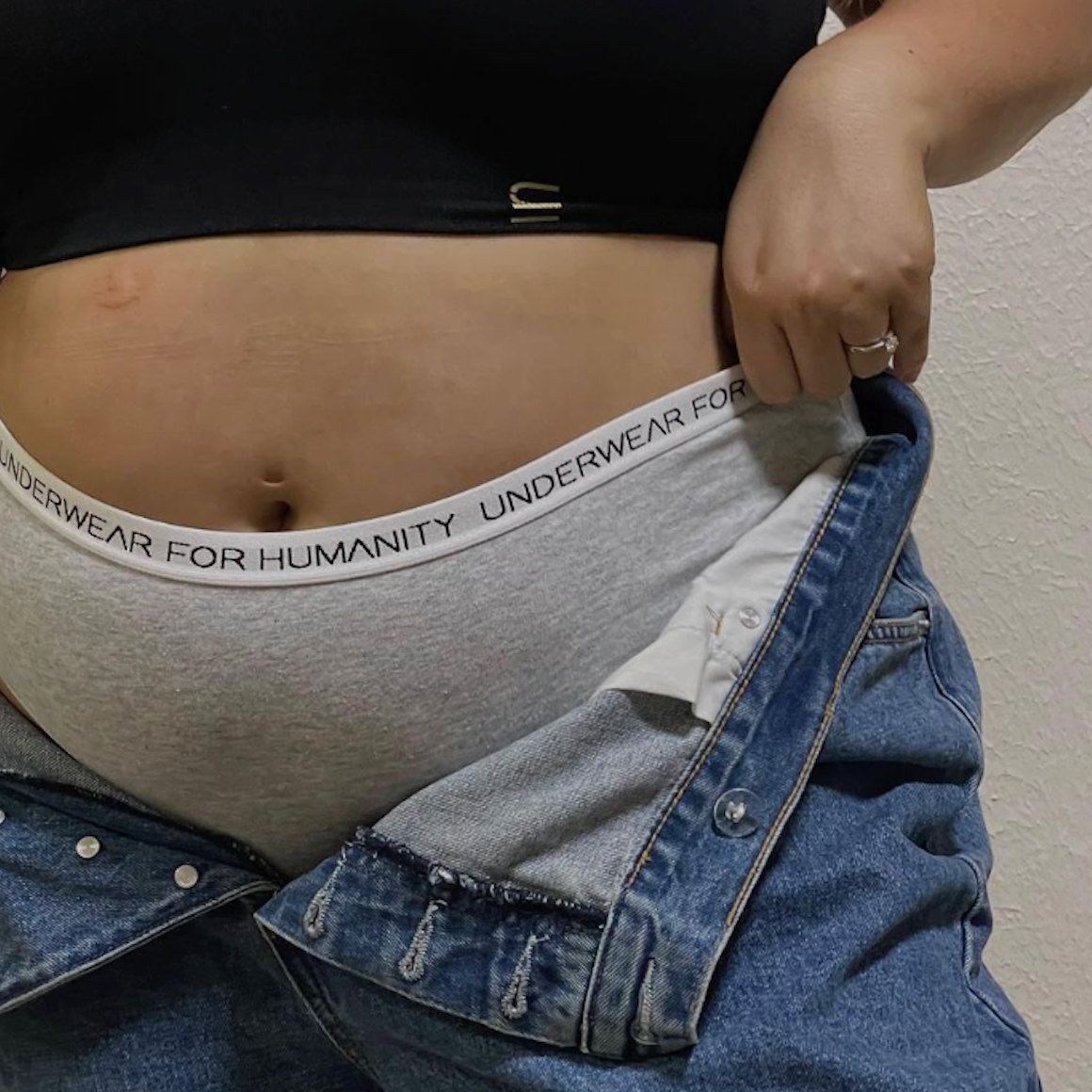 Organic Cotton High Waist Brief - Grey Marle