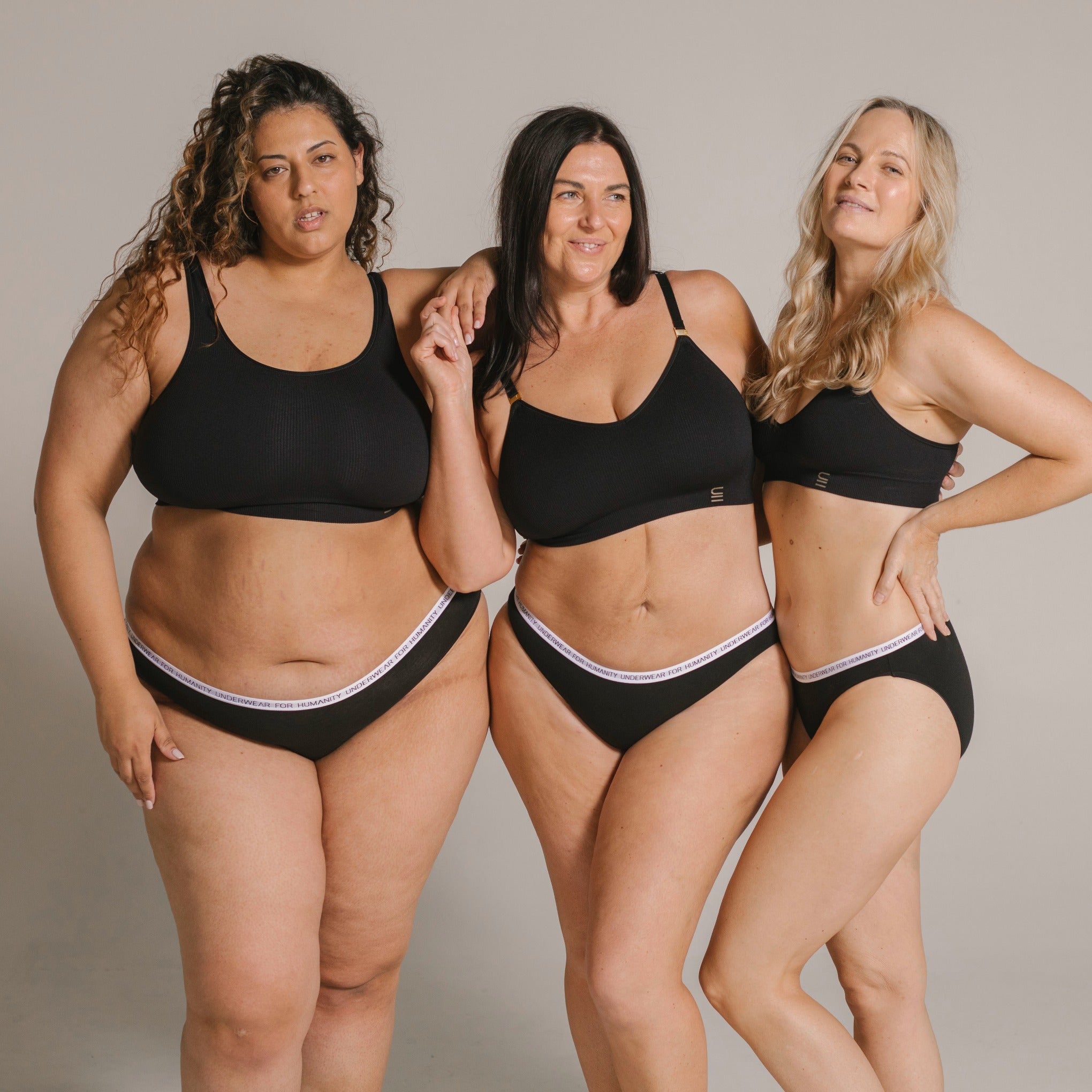 Organic cotton bikini briefs in black – eco-friendly and sustainable underwear.