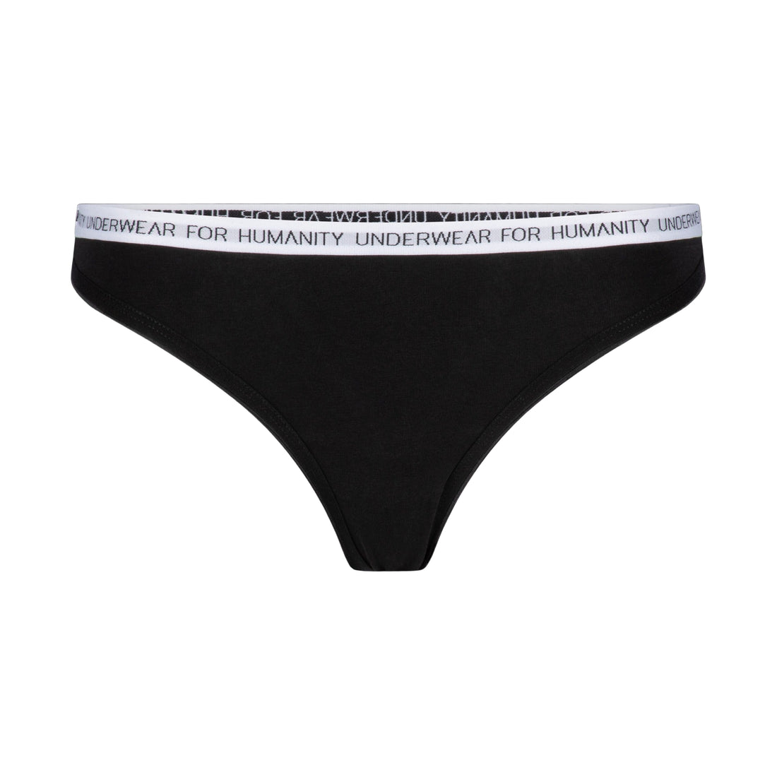Organic cotton g-string briefs in black – eco-friendly and sustainable underwear.