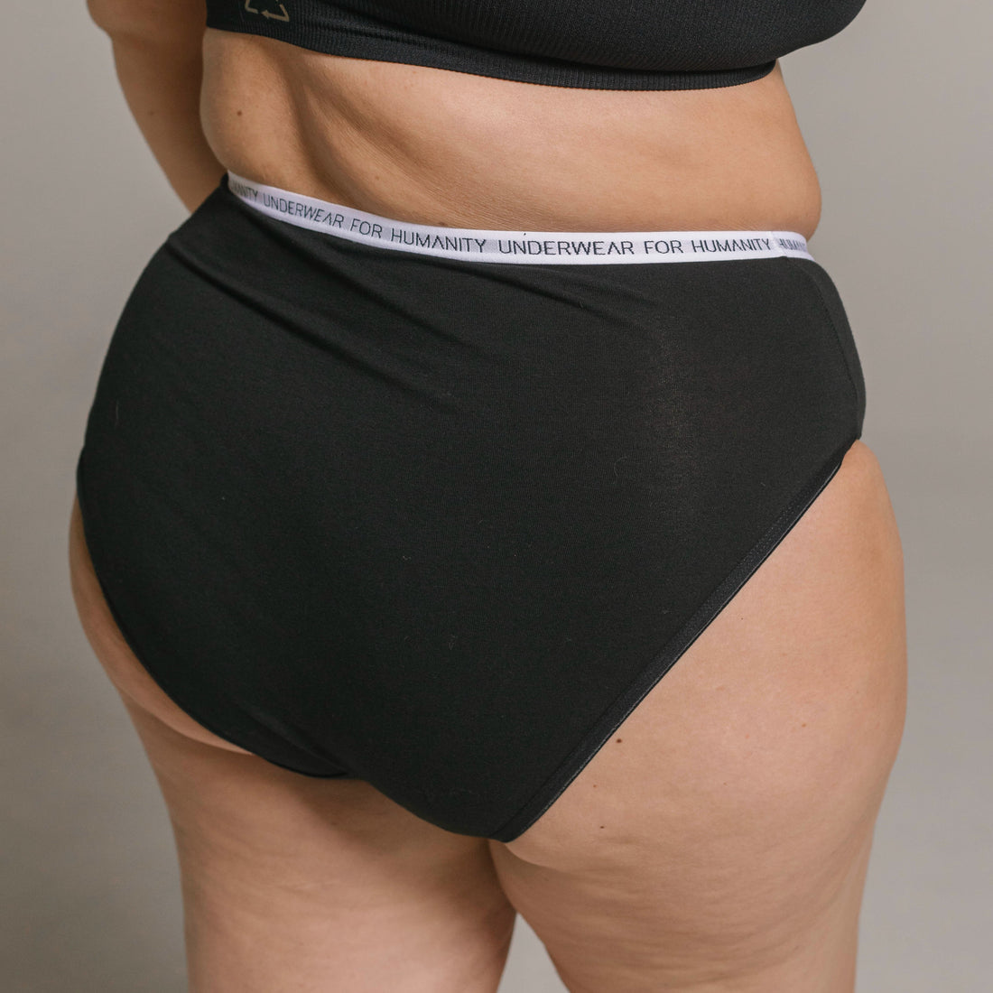 Organic Cotton High Waist Brief - Black