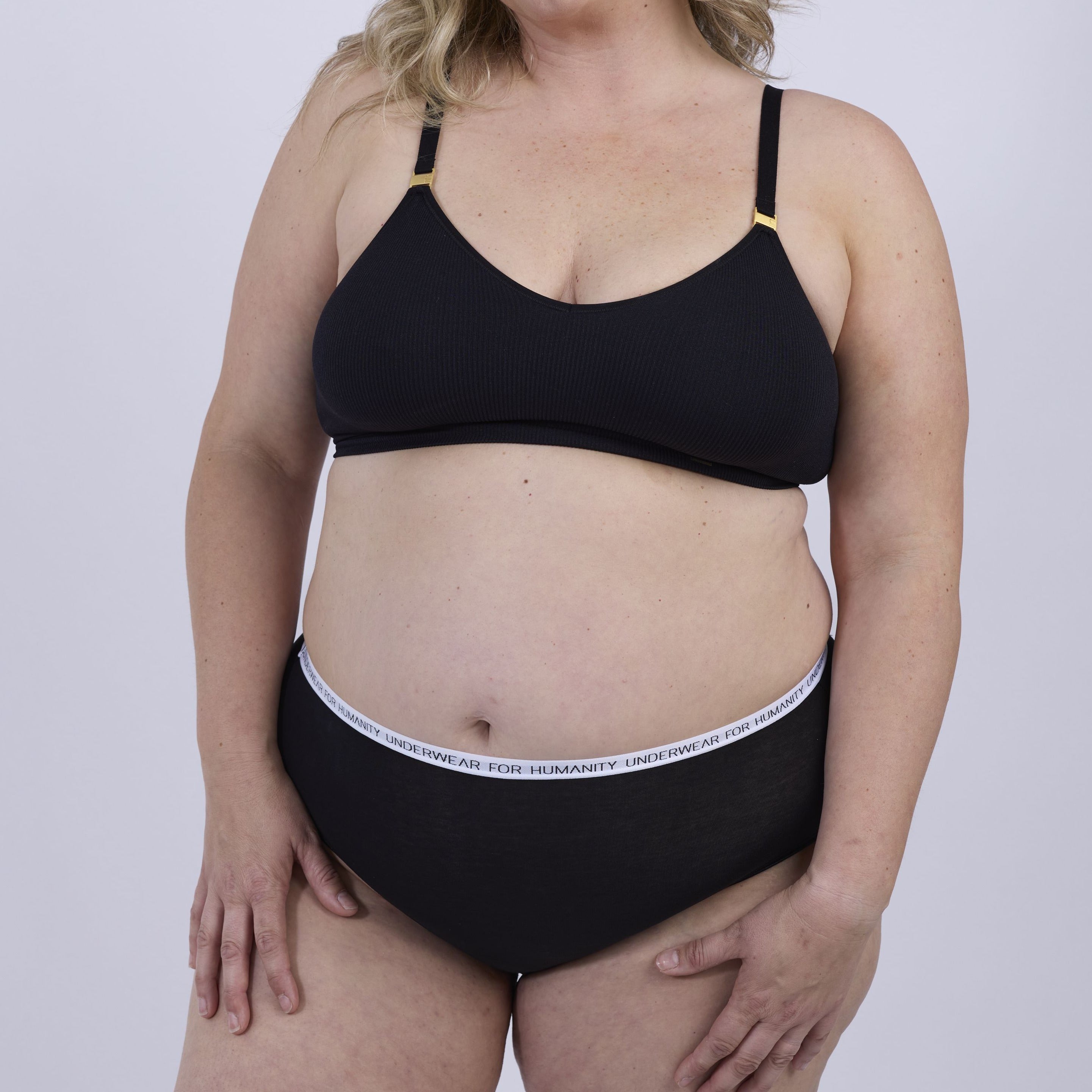 Organic Cotton High Waist Brief - Black