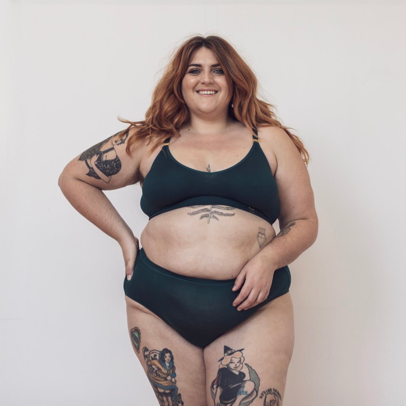 Underwear for Humanity ethical deep green wire less recycled bra