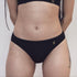 Sustainable black bikini brief by Underwear for Humanity. ethical, sustainable. Lower rise, full coverage seat, soft tencel, breathable.