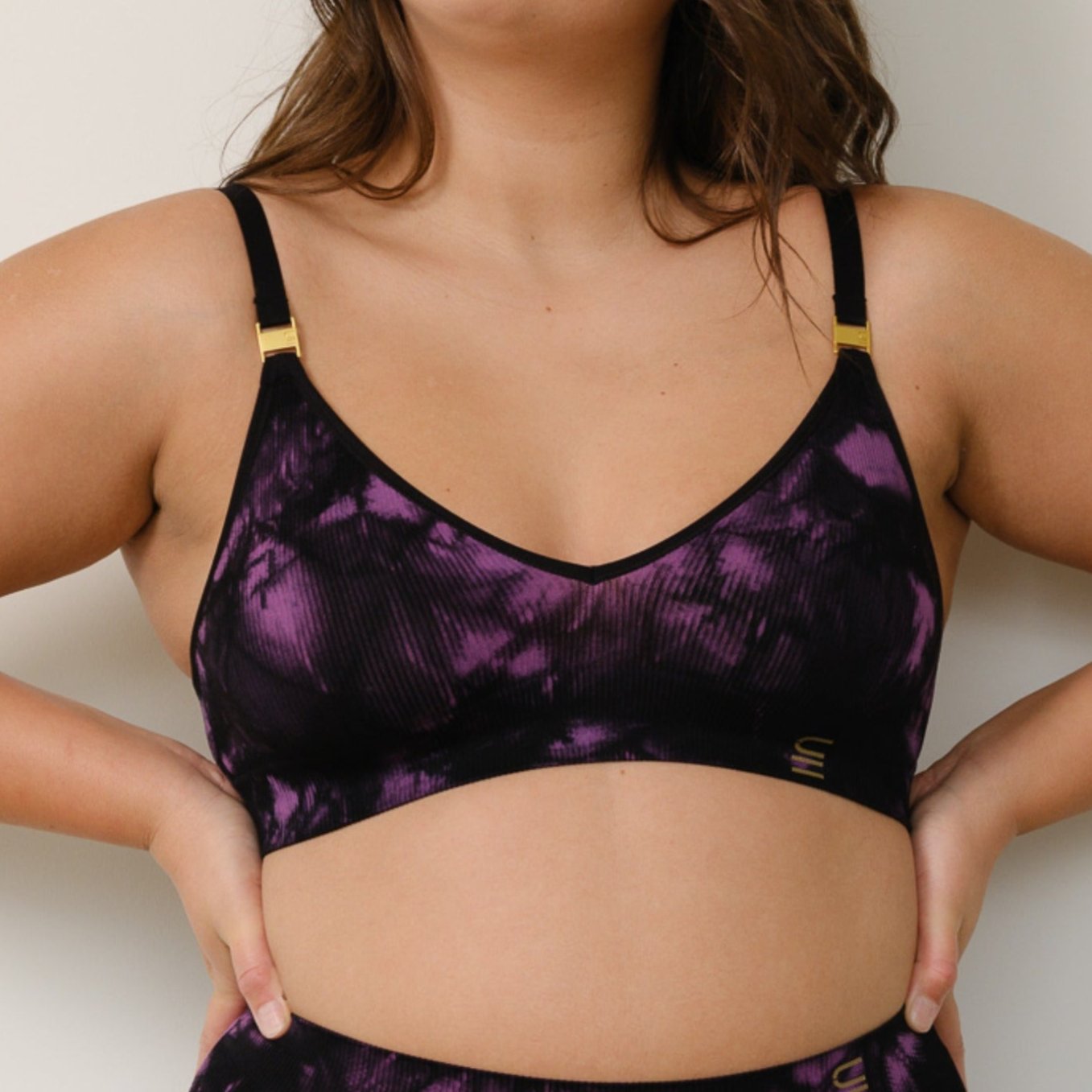 Recycled Wireless Bra A-D - Tie Dye Black/Orchid