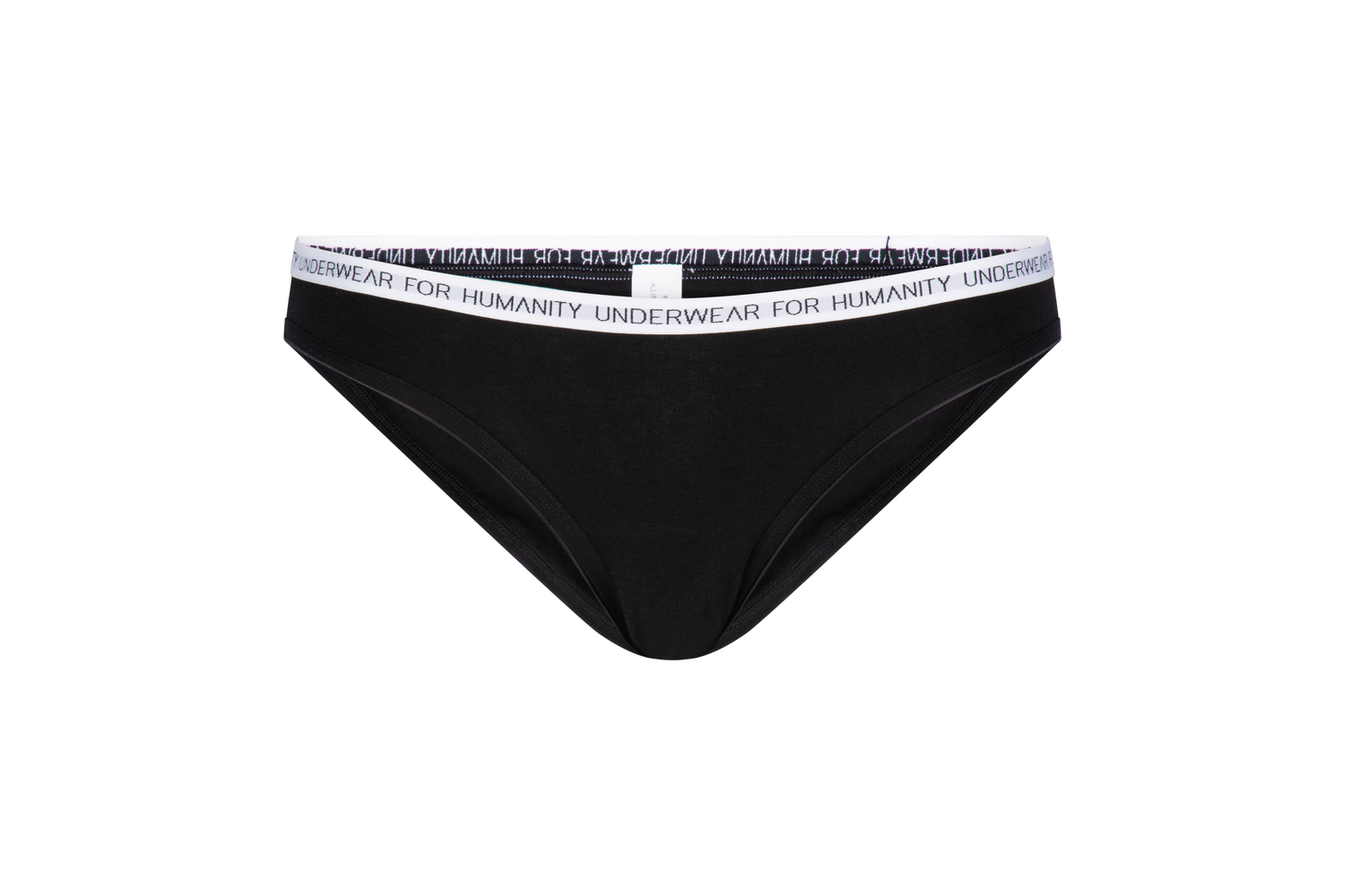 Organic cotton bikini briefs in black – eco-friendly and sustainable underwear.