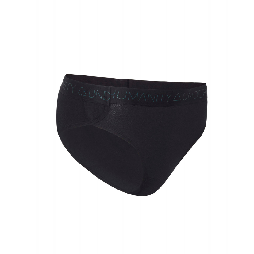A side view of the adaptive brief against a white background. velcro closures are visable from the sidesEthical and sustainable underwear for wheelchair users and easy to put on and off