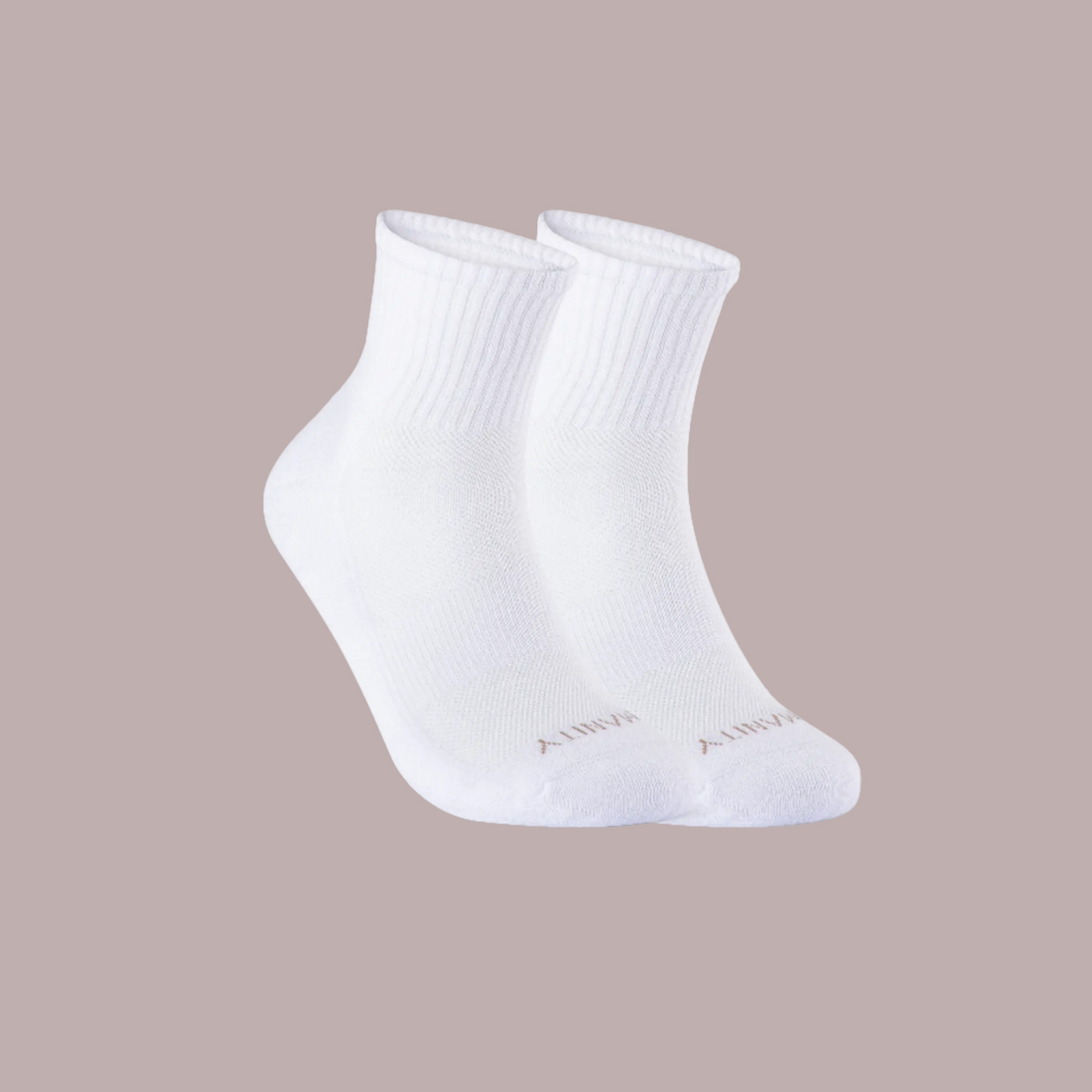 3 Pack Organic Cotton Quarter Crew Socks - White